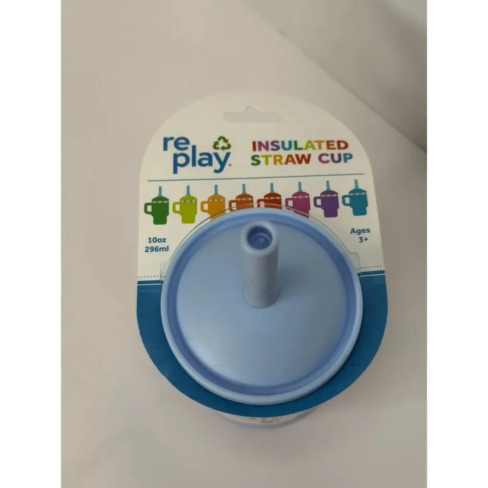 Replay Kids Insulated Straw Cup 10 Oz. Blue,